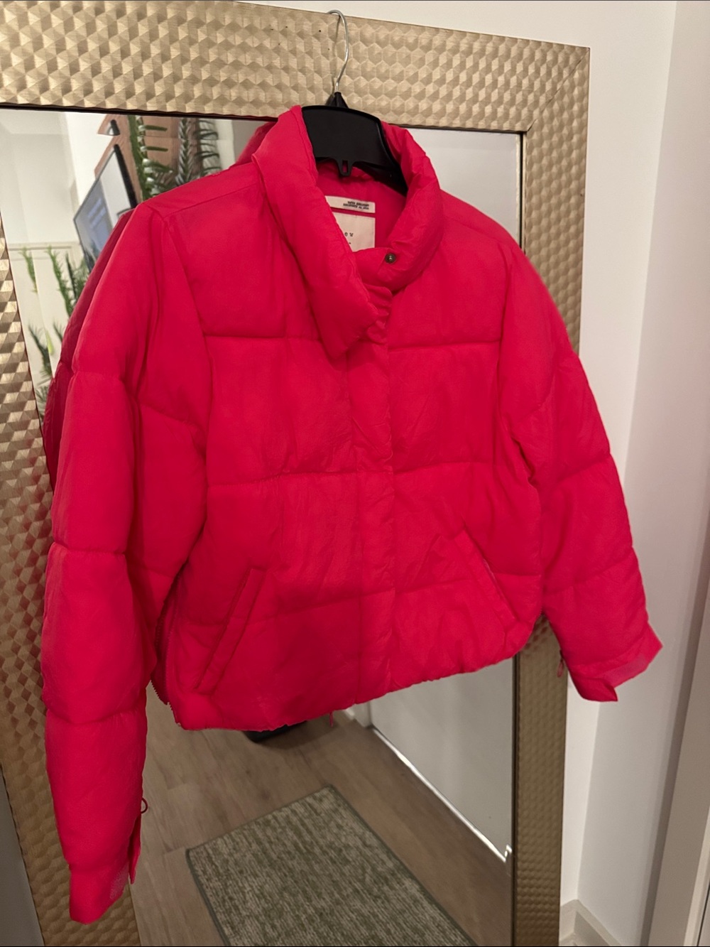 a new day Hot Pink Quilted Puffer Jacket
